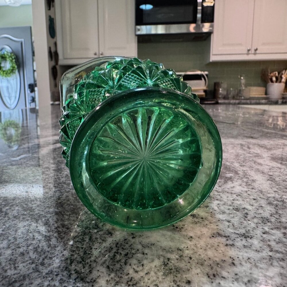 Vintage Anchor Hocking Wexford Green Creamer - Picture 3 of 7